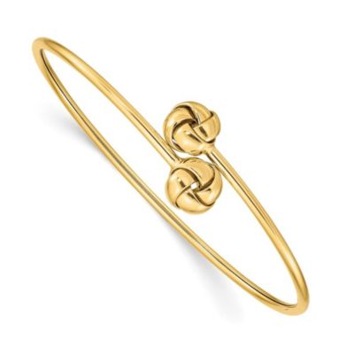 Belk & Co 14K Yellow Gold Polished Love Knot Flexible Bangle