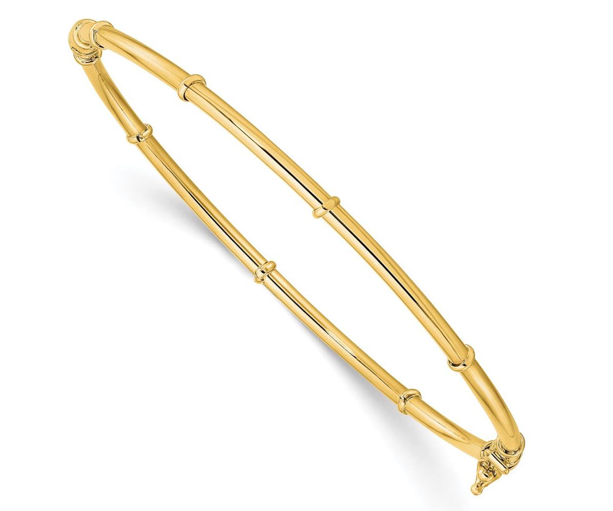 14K Yellow Gold Polished Fancy Hinged Bangle