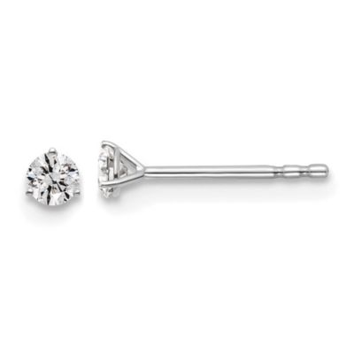 Belk & Co Lab Created 1/7 ct. t.w. Lab Grown Diamond 3 Prong Earrings in 14K White Gold