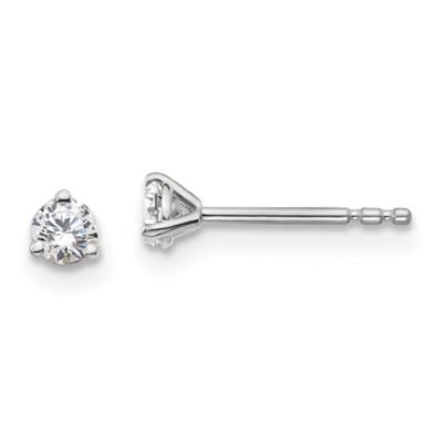 Belk & Co Lab Created 1/5 ct. t.w. Lab Grown Diamond 3 Prong Earrings in 14K White Gold