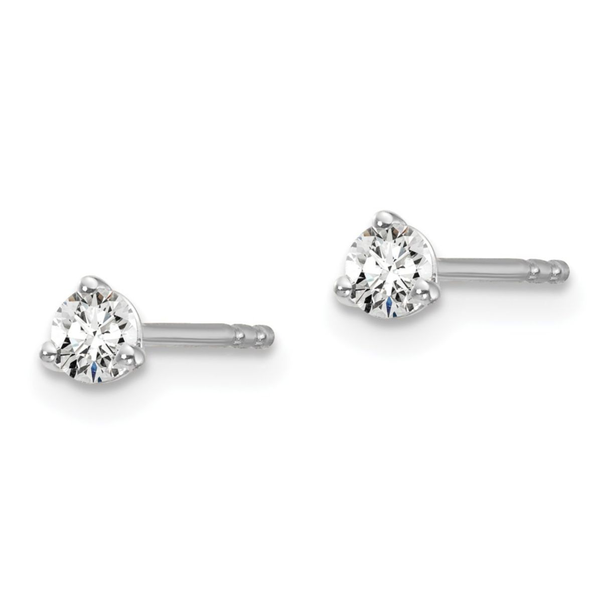 Lab Created 1/5 ct. t.w. Lab Grown Diamond 3 Prong Earrings in 14K White Gold