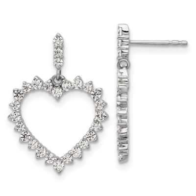 Belk & Co Lab Created 7/8 ct. t.w. Lab Grown Diamond VS/SI+ G+ Dangle Heart Post Earrings in 14K White Gold