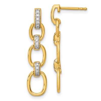 Belk & Co Lab Created 1/6 ct. t.w. Diamond Dangle Earrings in 14K Yellow Gold