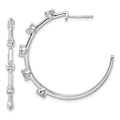 Belk & Co Lab Created 3/4 ct. t.w. Diamond Hoop Earrings in 14K White Gold