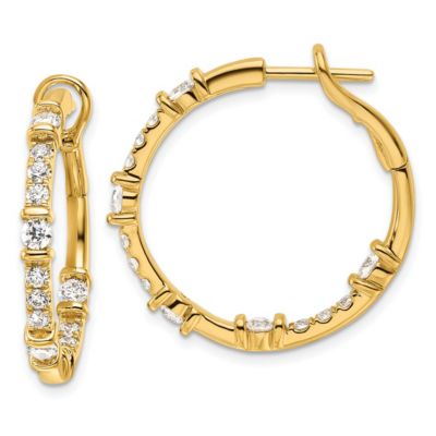 Belk & Co Lab Created 1.512 ct. t.w. Diamond Hoop Earrings in 14K Yellow Gold