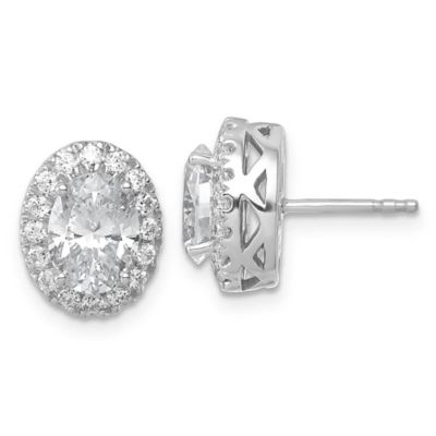 Belk & Co Lab Created 2.48 ct. t.w. Certified Lab Grown Diamond VS/SI+ G+ Oval Halo Post Earrings in 14K White Gold