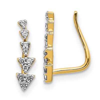 Belk & Co Lab Created 1/8 ct. t.w. Diamond Dangle Earrings in 14K Yellow Gold