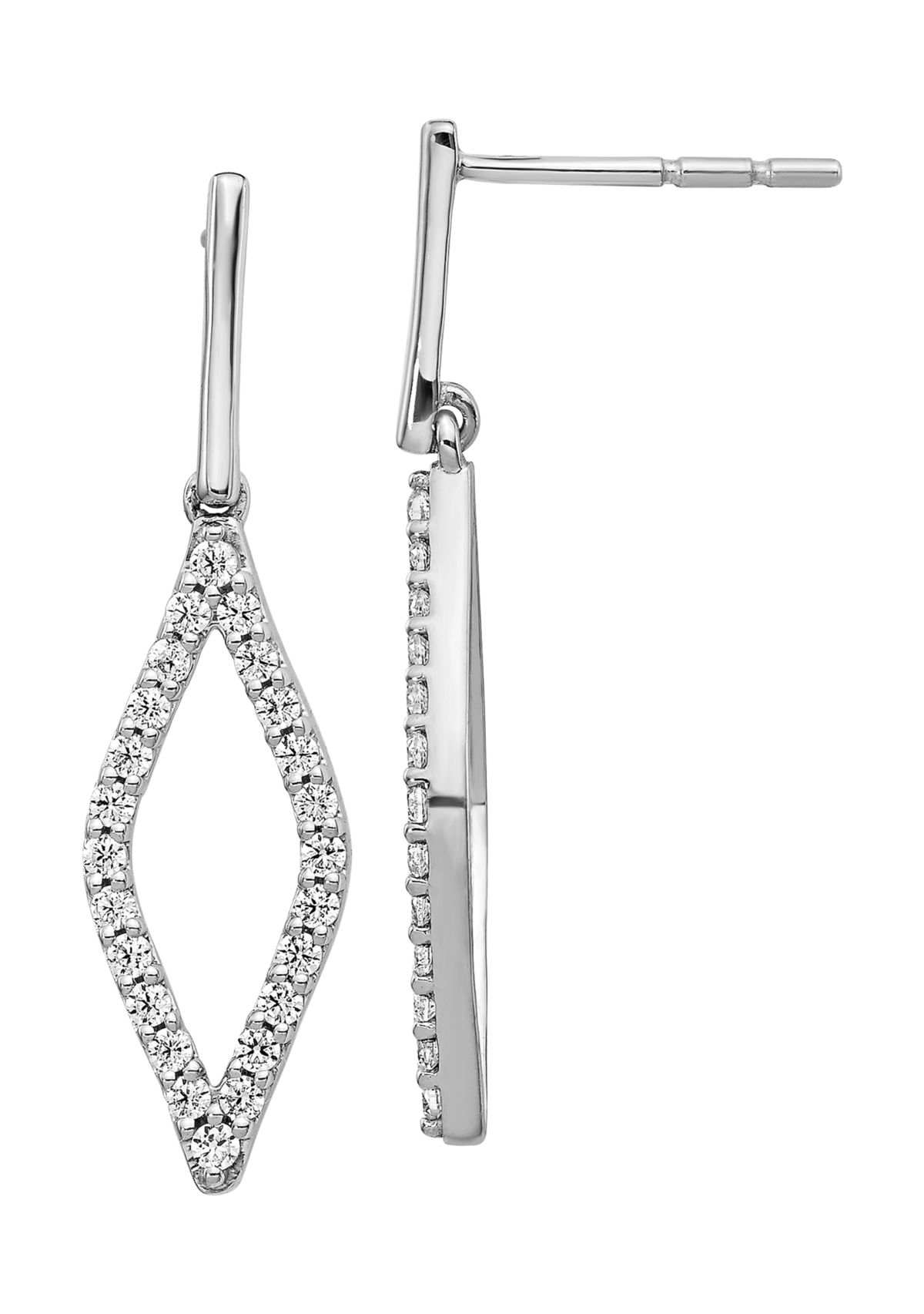 1/2 ct. t.w. Lab Grown Diamond Fancy Dangle Earrings in 14K White Gold