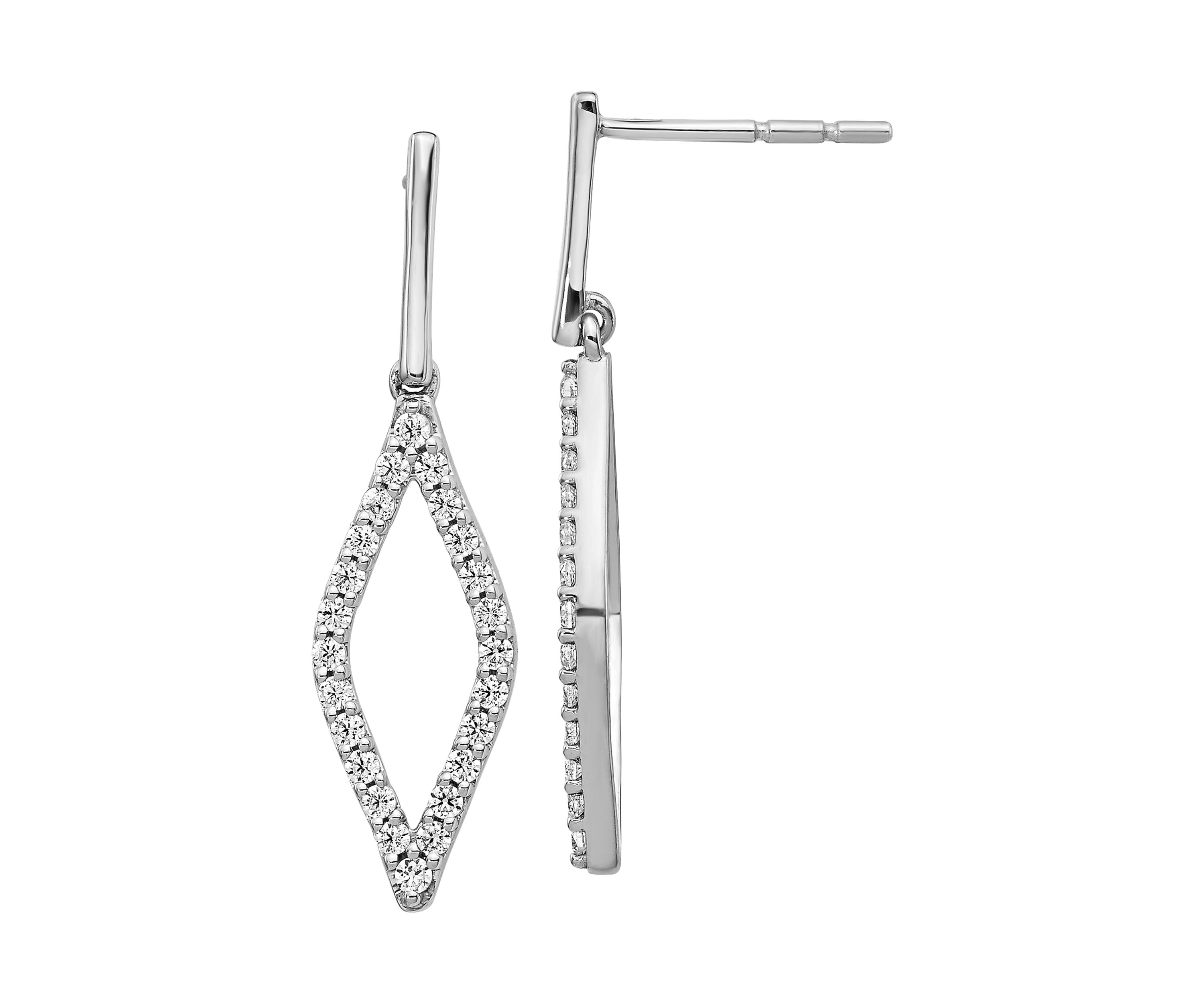 1/2 ct. t.w. Lab Grown Diamond Fancy Dangle Earrings in 14K White Gold