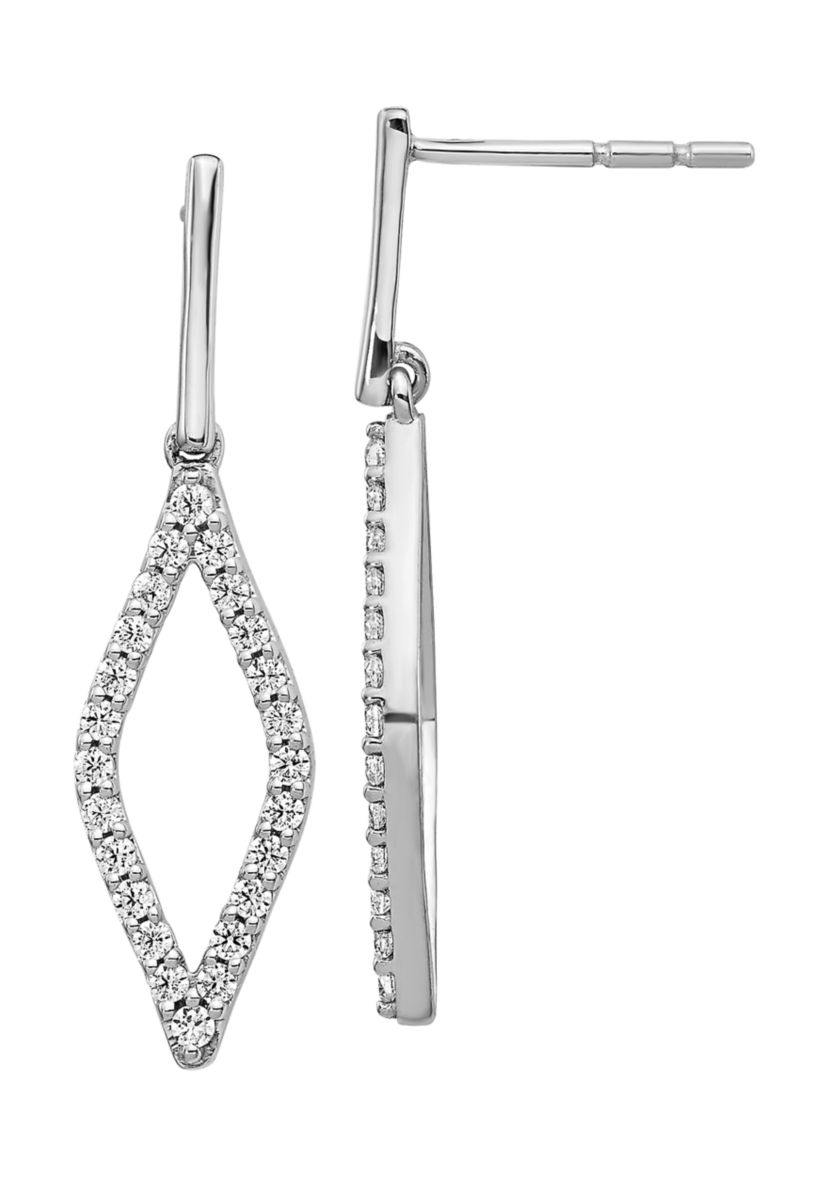 1/2 ct. t.w. Lab Grown Diamond Fancy Dangle Earrings in 14K White Gold