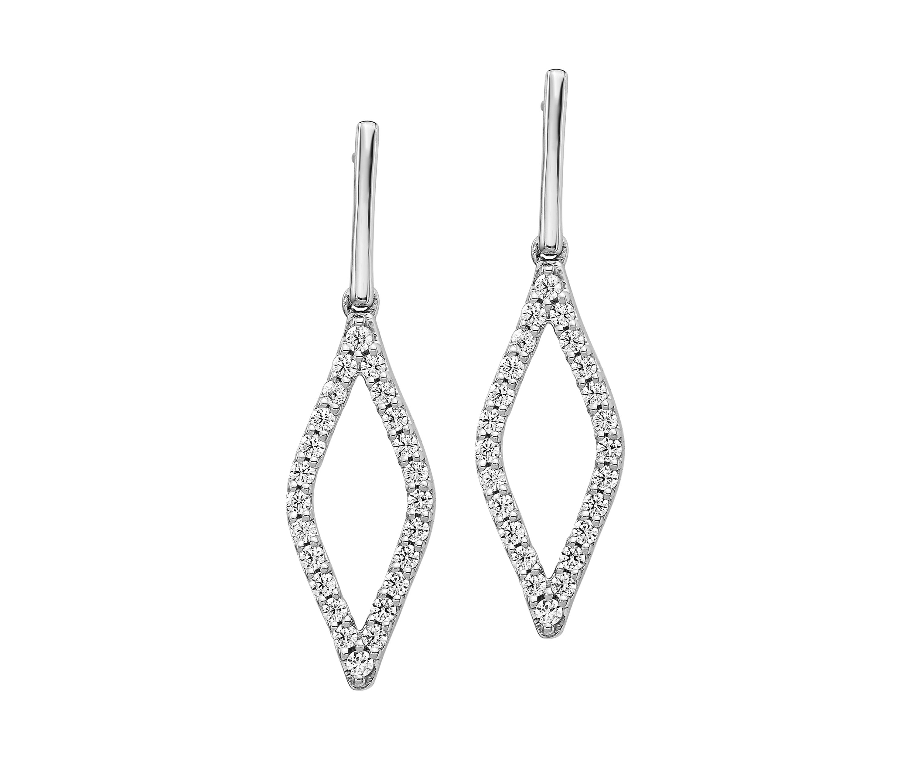 1/2 ct. t.w. Lab Grown Diamond Fancy Dangle Earrings in 14K White Gold