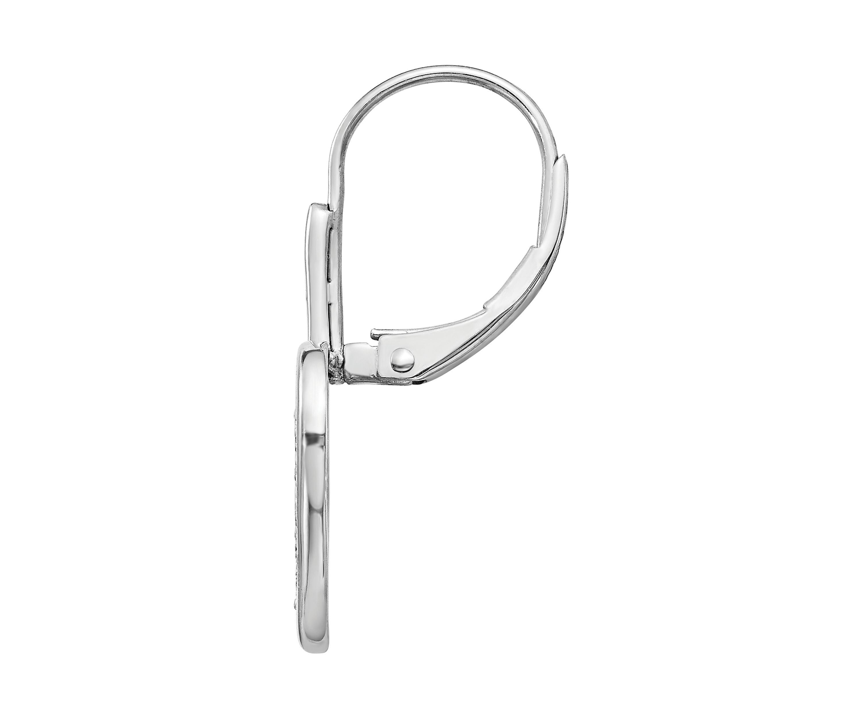 1/2 ct. t.w. Diamond Fancy Heart Lever Back Earrings in 14K White Gold
