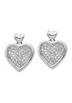 1/2 ct. t.w. Diamond Fancy Heart Post Earrings in 14K White Gold