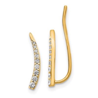 Belk & Co 1/6 ct. t.w. Diamond Ear Climber Earrings in 14K Yellow Gold