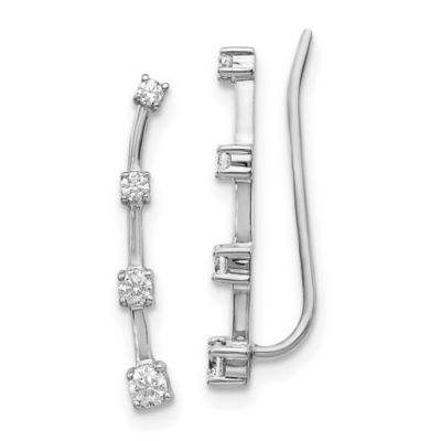 Belk & Co 1/3 ct. t.w. Diamond Graduated 4-stone Ear Climber Earrings in 14K White Gold