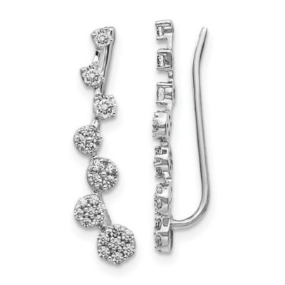 Belk & Co 1/2 ct. t.w. Diamond Ear Climber Earrings in 14K White Gold