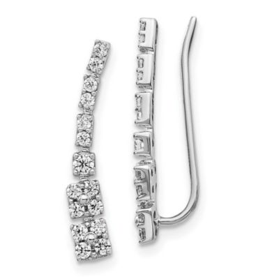 Belk & Co 1/2 ct. t.w. Diamond Ear Climber Earrings in 14K White Gold