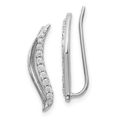 Belk & Co 1/4 ct. t.w. Diamond Wave Ear Climber Earrings in 14K White Gold