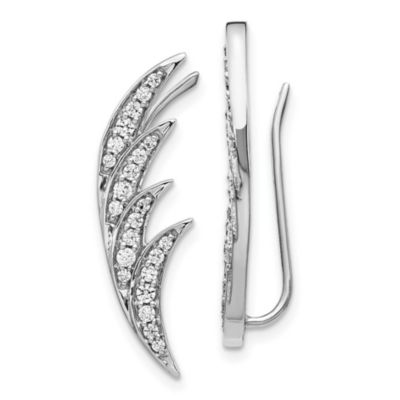 Belk & Co Lab Created 1/2 ct. t.w. Diamond Ear Climber Earrings in 14K White Gold