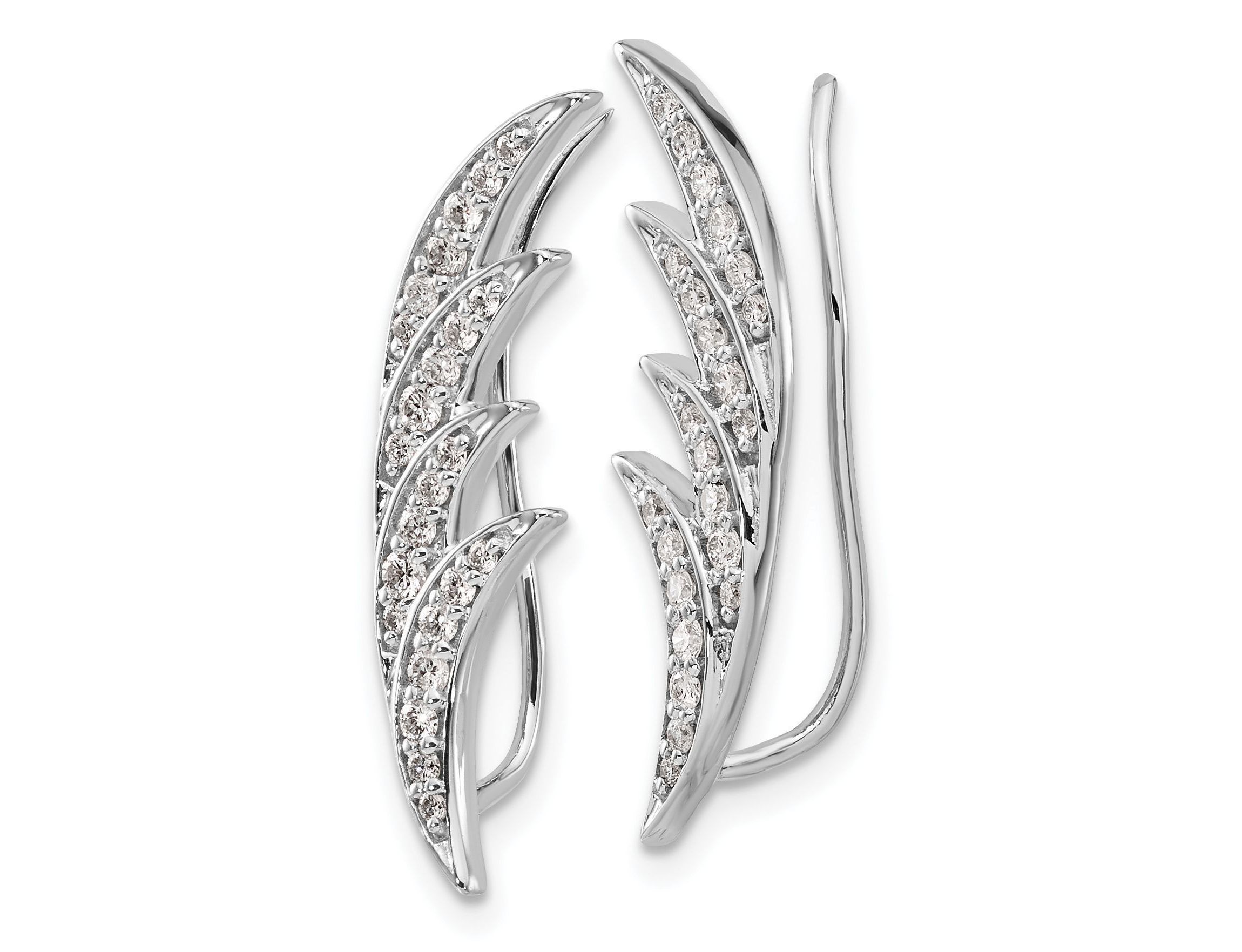 Lab Created 1/2 ct. t.w. Diamond Ear Climber Earrings in 14K White Gold