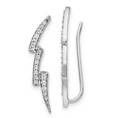 Belk & Co 1/4 ct. t.w. Diamond Lightning Ear Climber Earrings in 14K White Gold