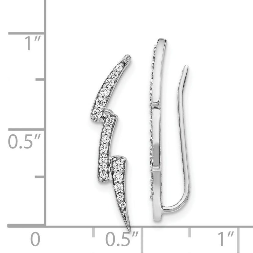 1/4 ct. t.w. Diamond Lightning Ear Climber Earrings in 14K White Gold