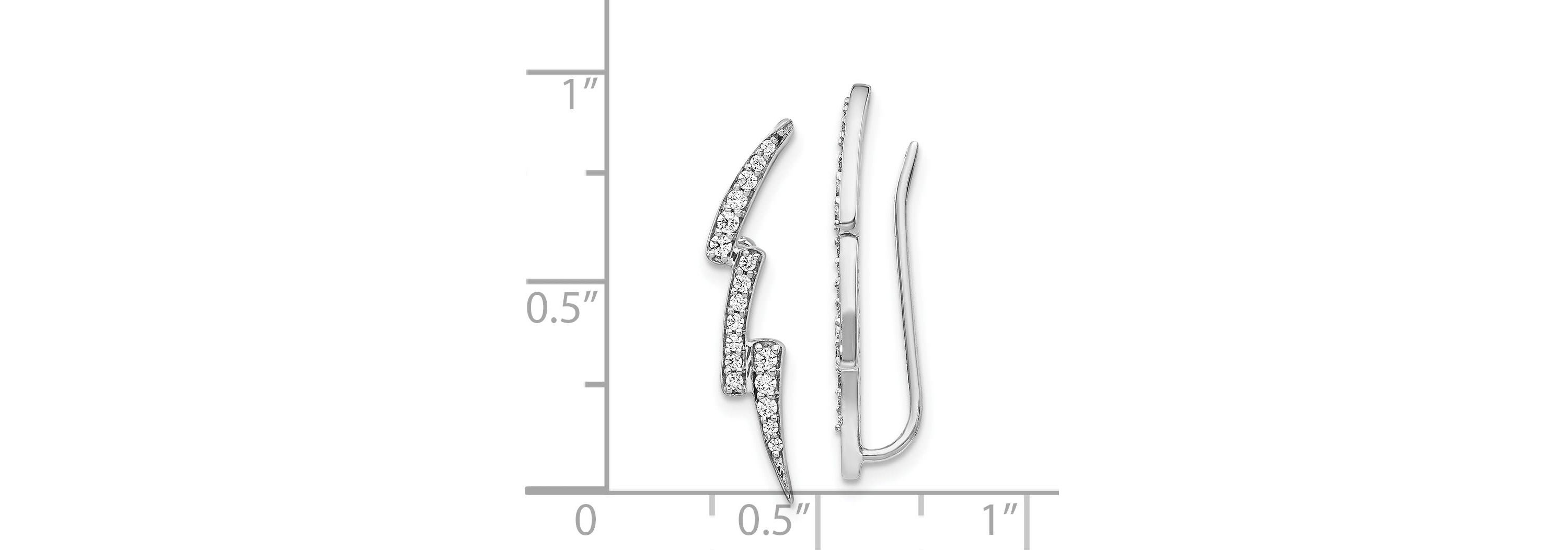 1/4 ct. t.w. Diamond Lightning Ear Climber Earrings in 14K White Gold