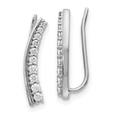 Belk & Co 1/3 ct. t.w. Diamond Ear Climber Earrings in 14K White Gold
