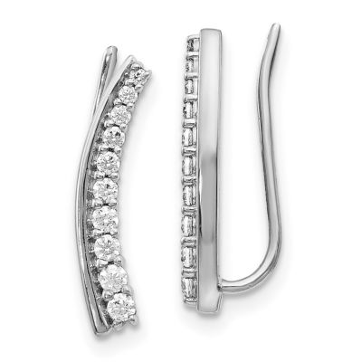 Belk & Co Lab Created 1/3 ct. t.w. Lab Grown Diamond Ear Climber Earrings in 14K White Gold