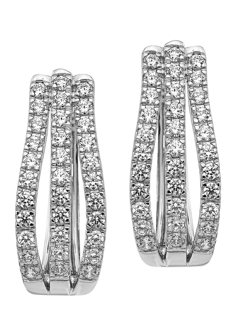 1 ct. t.w. Lab Grown Diamond Earrings in 14K White Gold