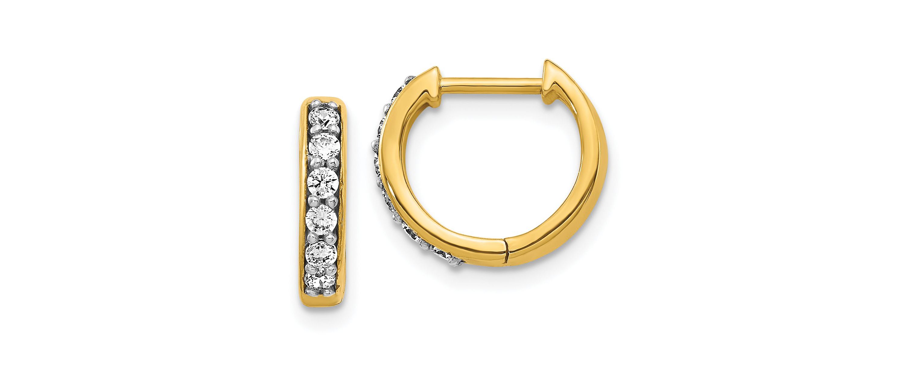 Lab Created 1/4 ct. t.w. Diamond Hoop Earrings in 14K Yellow Gold
