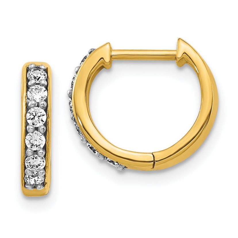 Lab Created 1/4 ct. t.w. Diamond Hoop Earrings in 14K Yellow Gold