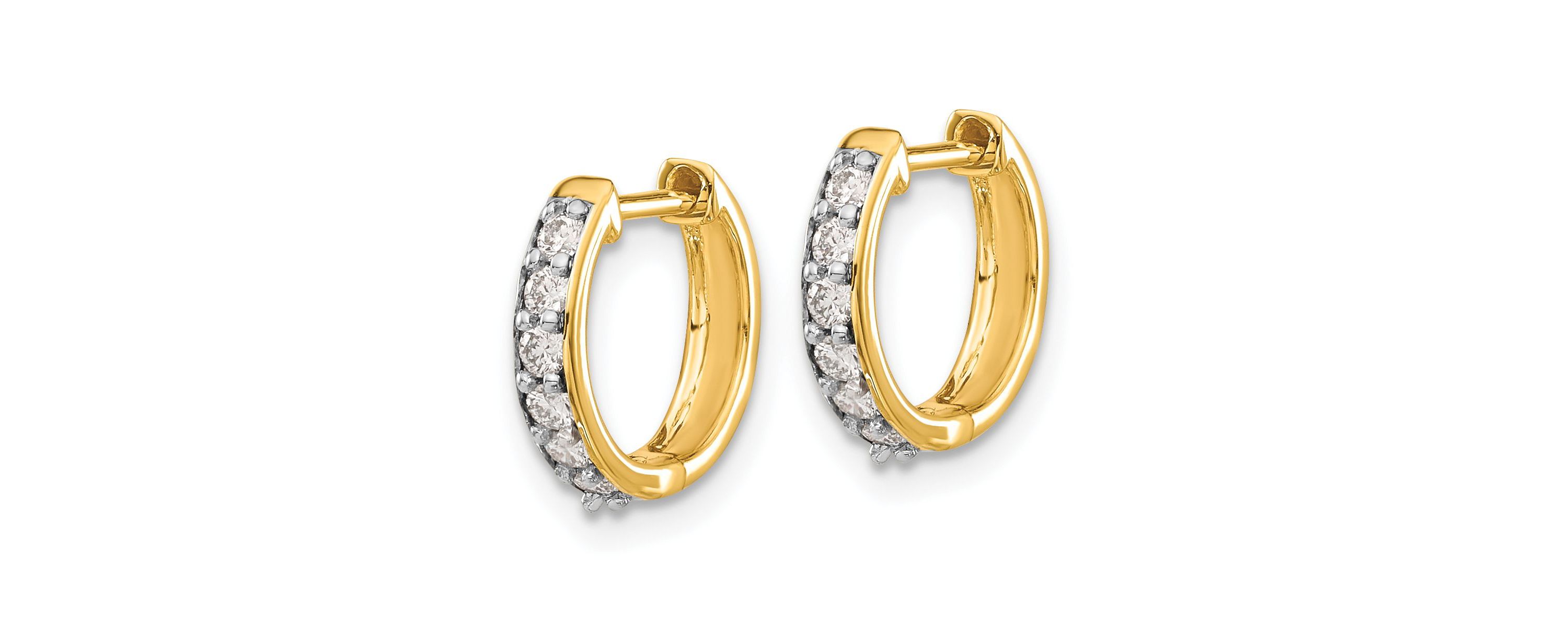 Lab Created 1/4 ct. t.w. Diamond Hoop Earrings in 14K Yellow Gold