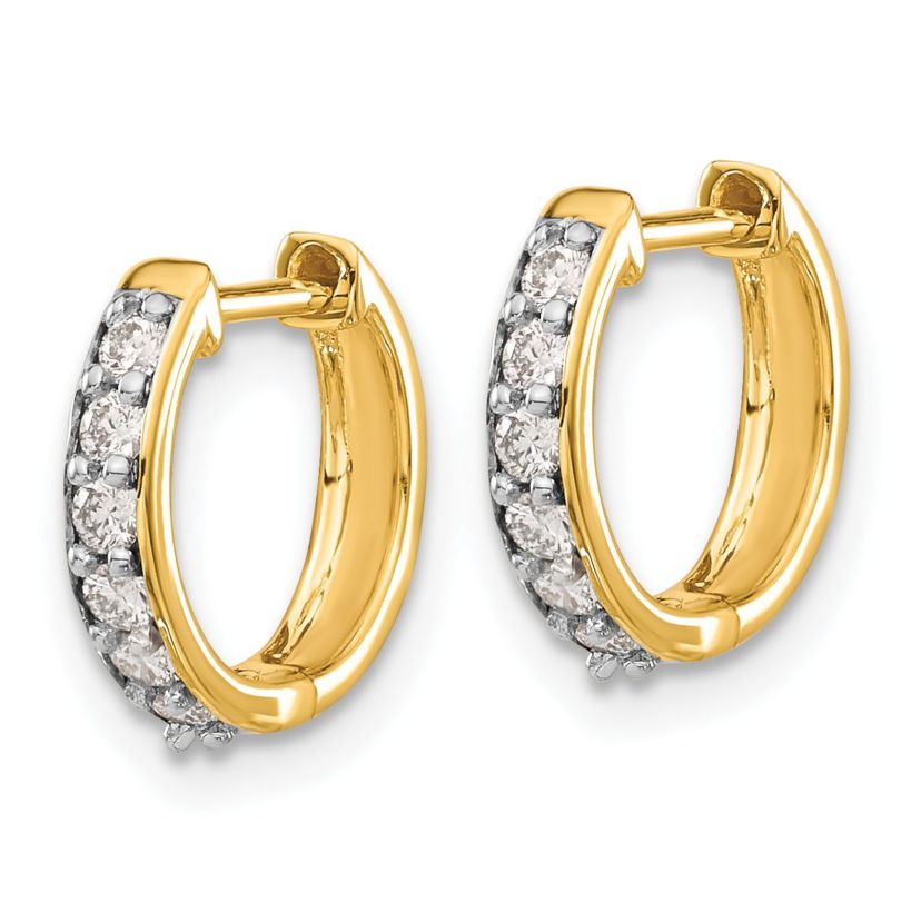 Lab Created 1/4 ct. t.w. Diamond Hoop Earrings in 14K Yellow Gold