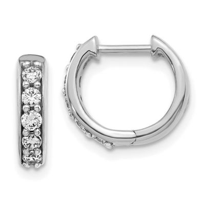 Belk & Co Lab Created 1/3 ct. t.w. Diamond Hoop Earrings in 14K White Gold