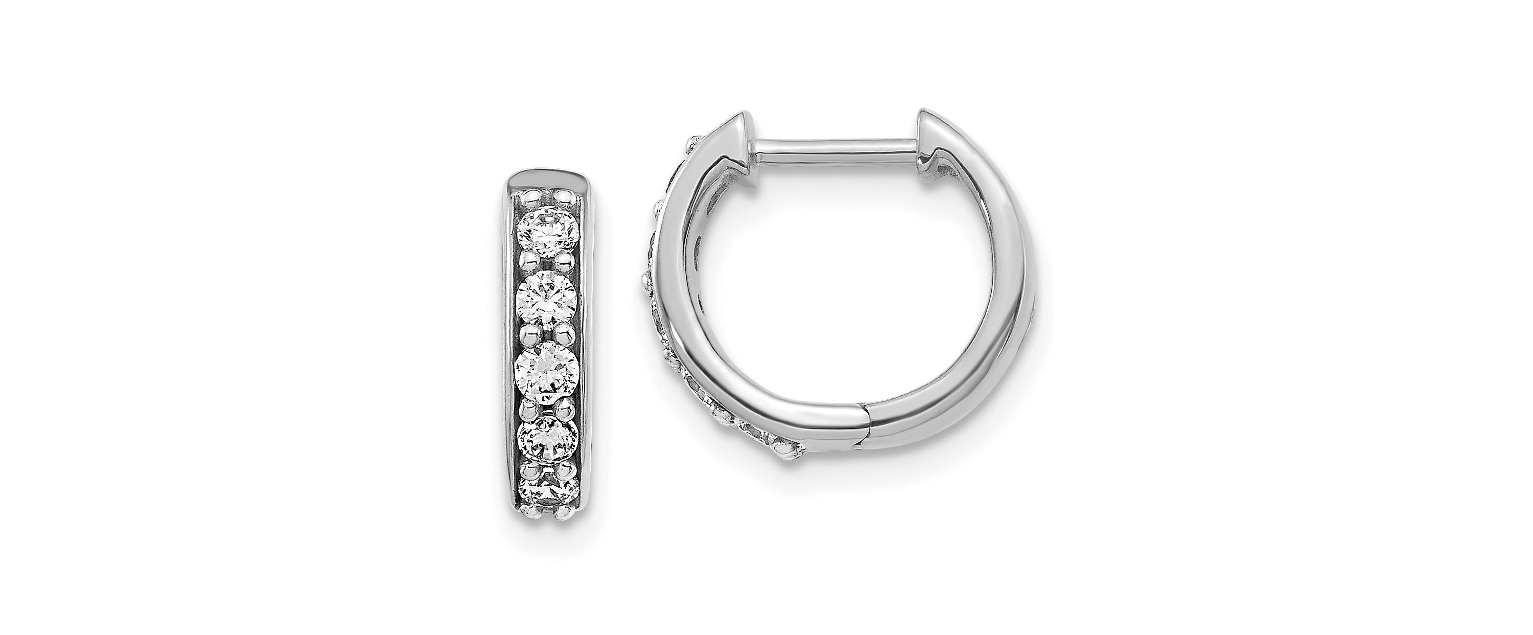 Lab Created 1/3 ct. t.w. Diamond Hoop Earrings in 14K White Gold