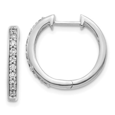 Belk & Co Lab Created 1/4 ct. t.w. Diamond Hoop Earrings in 14K White Gold