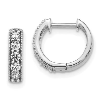 Belk & Co Lab Created 1/3 ct. t.w. Diamond Hoop Earrings in 14K White Gold