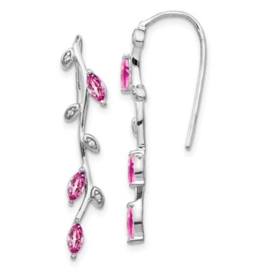 Belk & Co 1.038 ct. t.w. Sapphire and Diamond Accent Earrings in 14K White Gold