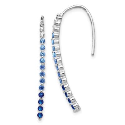 Belk & Co 1.214 ct. t.w. Sapphire and 1/10 ct. t.w. Diamond Earrings in 14K White Gold