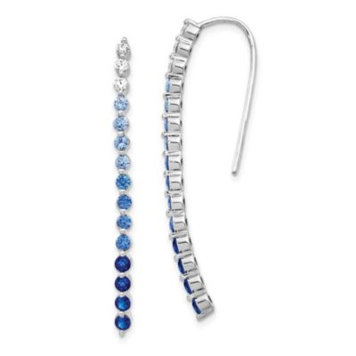 Belk & Co 1.92 ct. t.w. Sapphire and 1/4 ct. t.w. Diamond Earrings in 14K White Gold