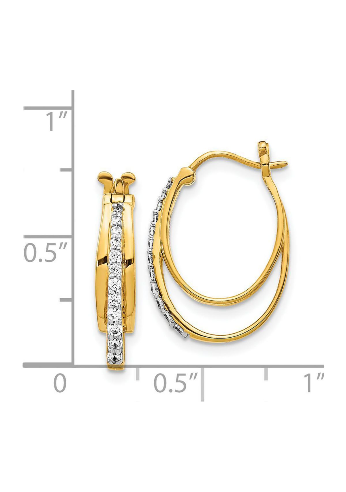 1/5 ct. t.w. Diamond Hoop Earrings in 14K Yellow Gold