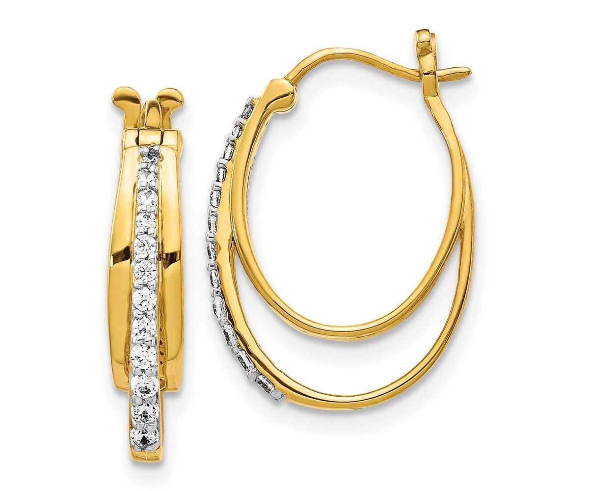 1/5 ct. t.w. Diamond Hoop Earrings in 14K Yellow Gold