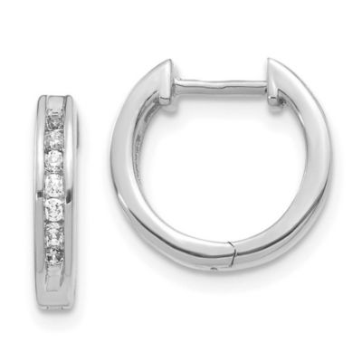 Belk & Co Lab Created 1/4 ct. t.w. Lab Grown Diamond Hinged Hoop Earrings in 14K White Gold