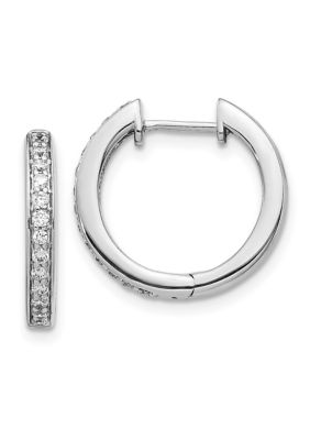Belk & Co 1/3 ct. t.w. Diamond Complete Hinged Hoop Earrings in 14K White Gold
