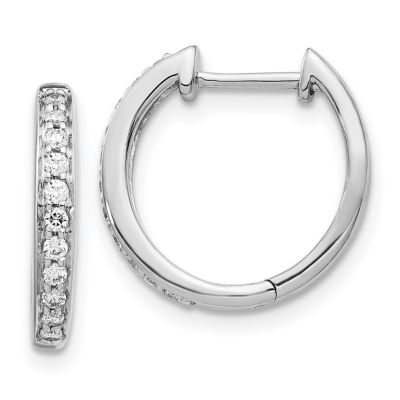 Belk & Co Lab Created 1/4 ct. t.w. Lab Grown Diamond Hinged Hoop Earrings in 14K White Gold