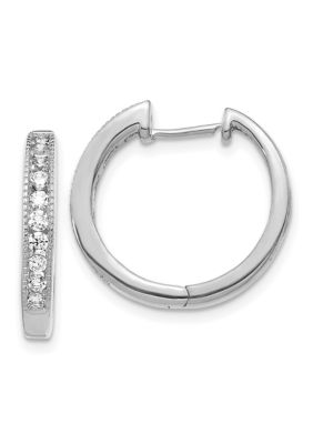 Belk & Co 1/2 ct. t.w. Diamond Hinged Hoop Earrings in 14K Gold -  540005811736809