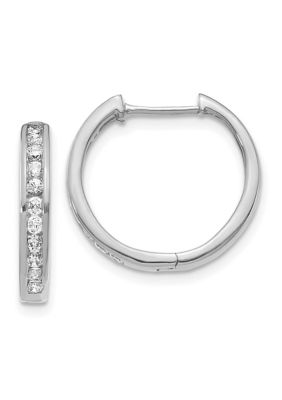 Belk & Co 1/2 ct. t.w. Diamond Hinged Hoop Earrings in 14K Gold -  540005811736813