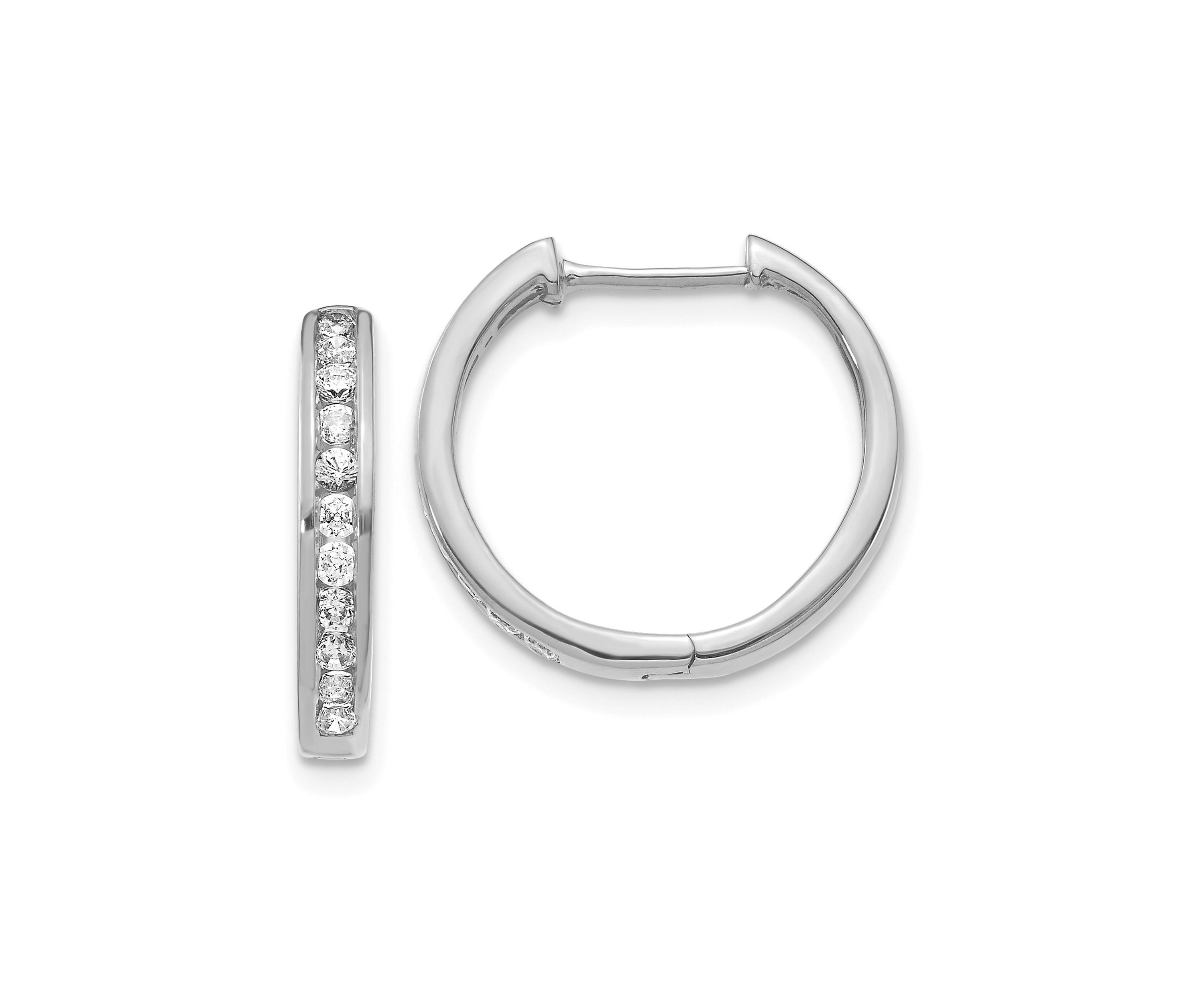 1/2 ct. t.w. Diamond Hinged Hoop Earrings in 14K Gold