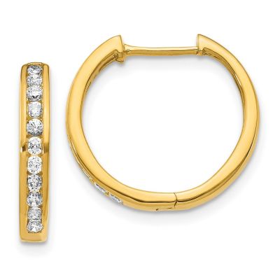 Belk & Co Lab Created 1/2 ct. t.w. Diamond Hoop Earrings in 14K Yellow Gold